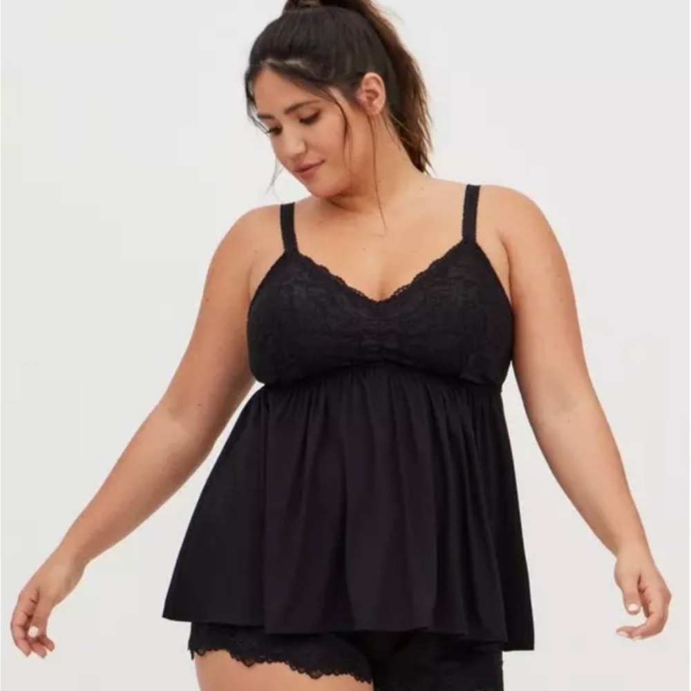 Torrid Black Lace Chemise Set